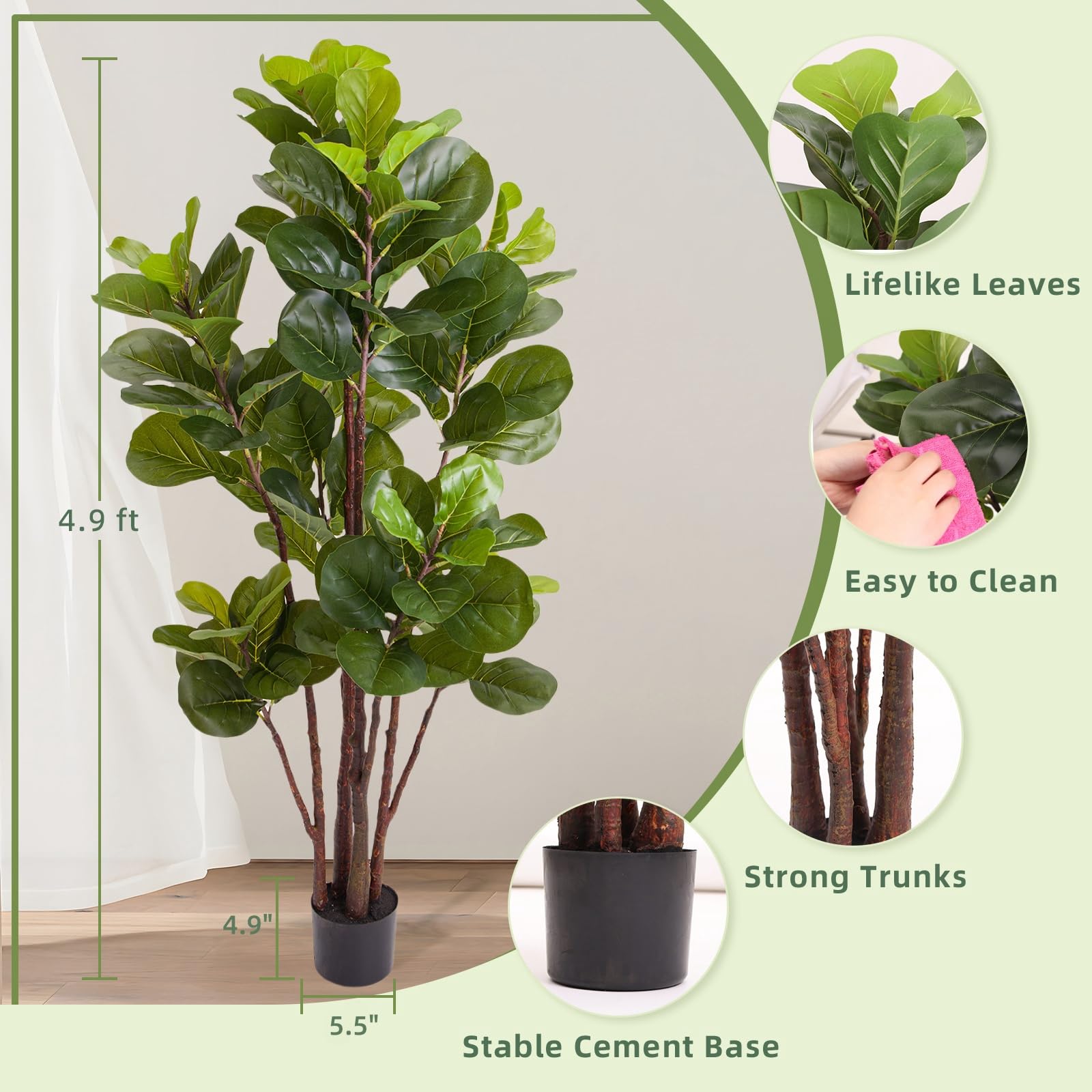 Sztuczny figowiec lirolistny,  – Ficus Lyrata Tree recenzja i cena